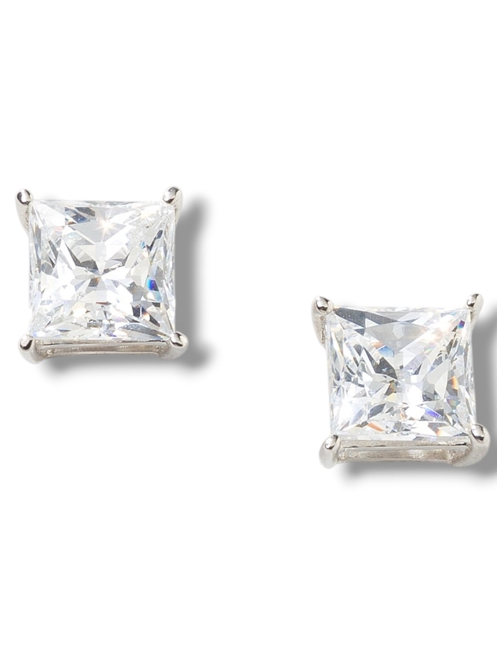 Touchstone Crystal Brilliant Princess Cut Swarovski® Zirconi Sterling Silver